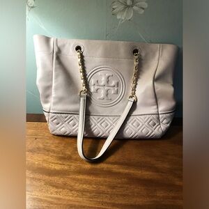 Tory Burch “Fleming Tote”
10” high/11” long/3” deep